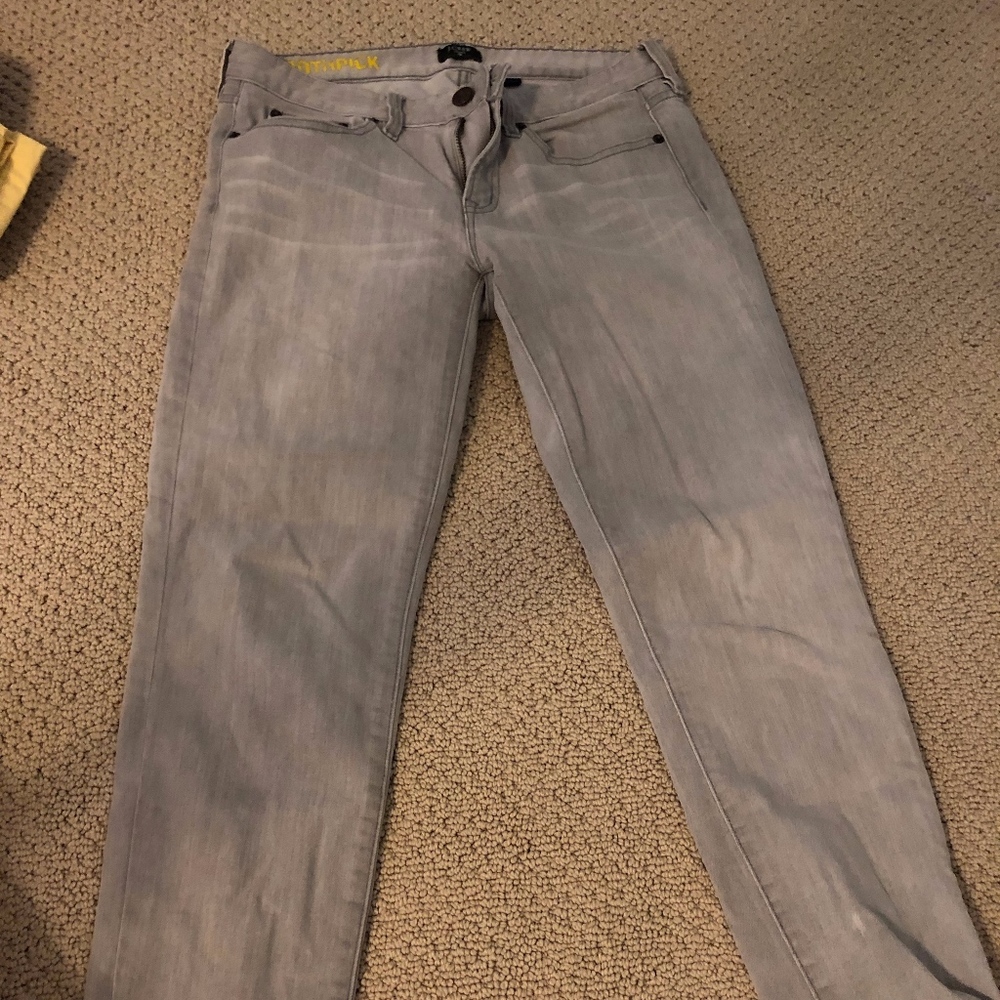 J CREW Grey Wash Toothe Pick Jeans size 28